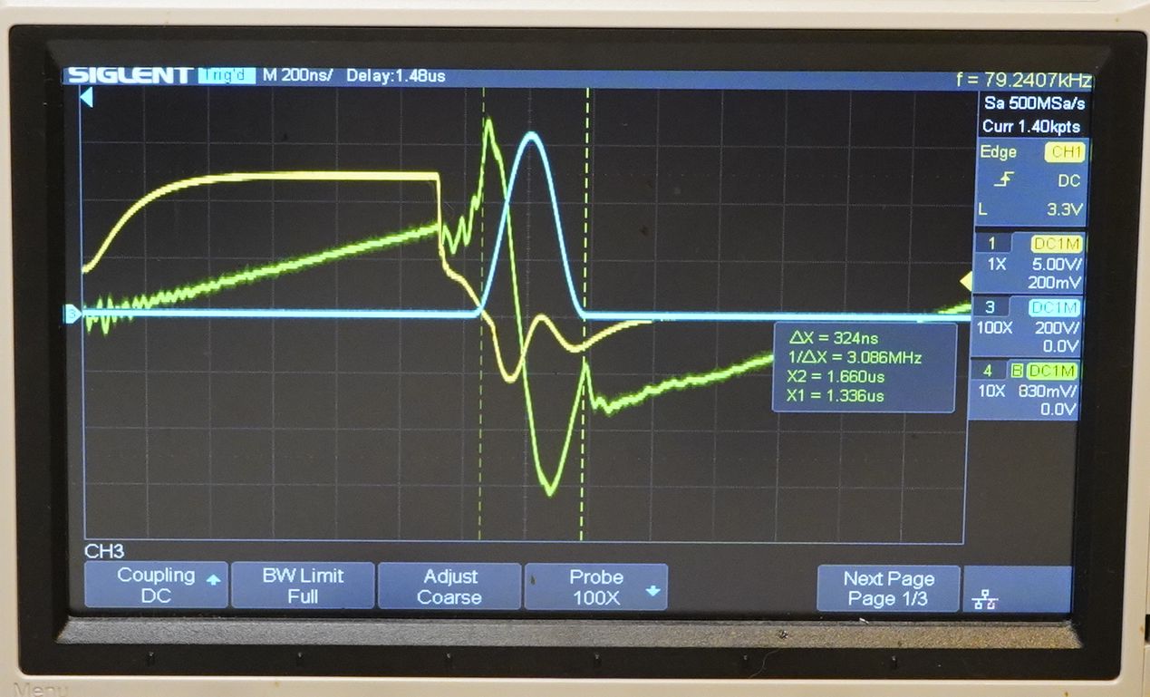 Осциллограмма формирования ЭДС самоиндукции при коммутации тока